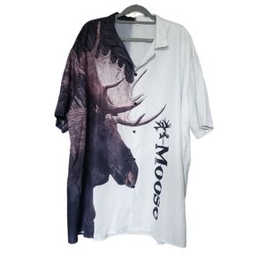 Moose Graphic Button Up Shirt